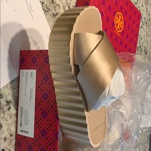 Tory Burch wedge flip flops